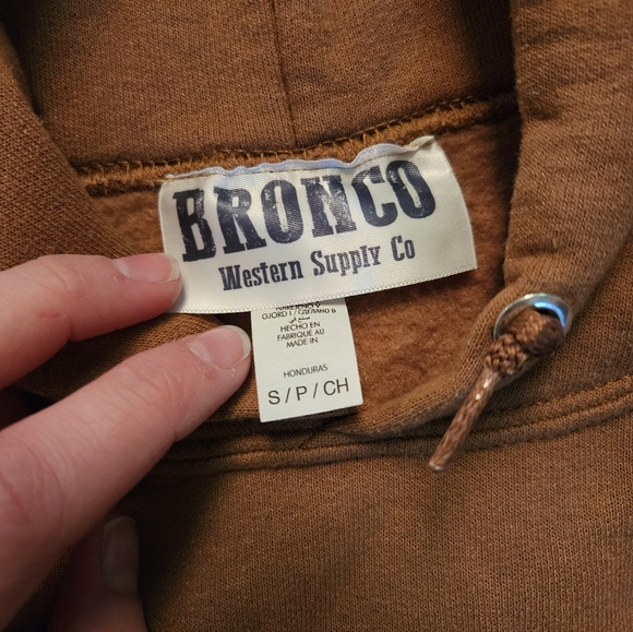 Women's Bronco Western Supply Cow Print Brand Hoodie - Picture 3 of 6